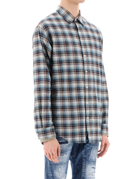 Dsquared2 check shirt with layered sleeves