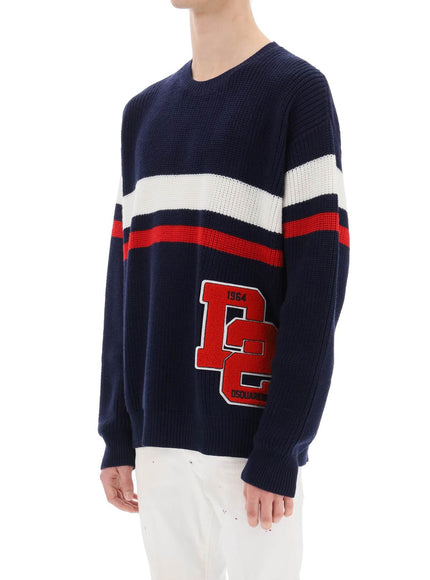 Dsquared2 wool sweater with varsity patch