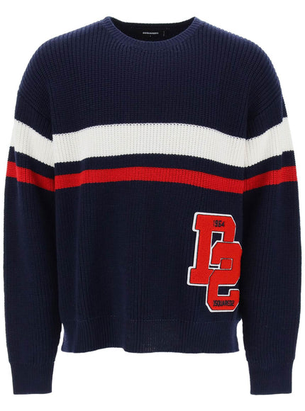 Dsquared2 wool sweater with varsity patch