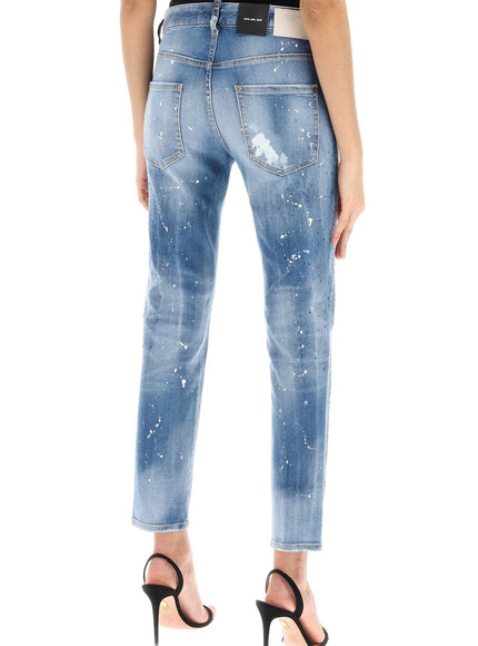 Dsquared2 cool girl jeans in medium ice spots wash