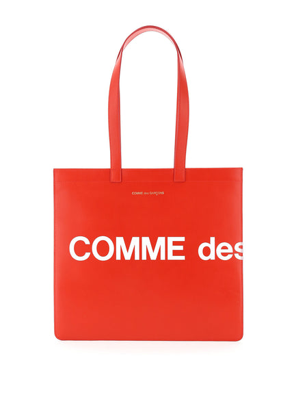 Comme Des Garcons Wallet leather tote bag with logo