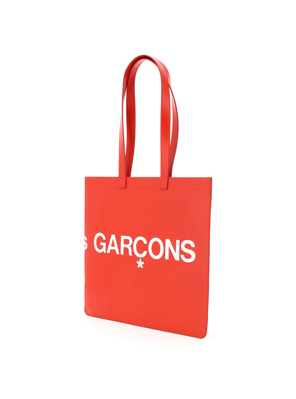 Comme Des Garcons Wallet leather tote bag with logo