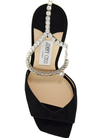 Jimmy Choo saeda 100 suede leather sand