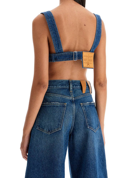 JEAN PAUL GAULTIER Top bralette in denim Overalls Buckles