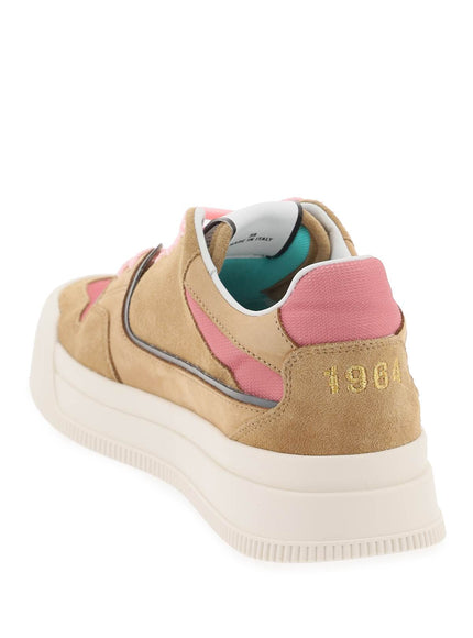 Dsquared2 suede new jersey sneakers in leather