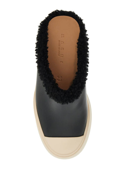 Marni pablo leather and shearling clog