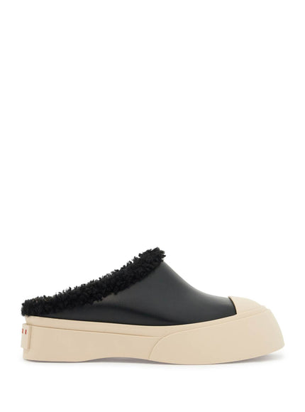 Marni pablo leather and shearling clog