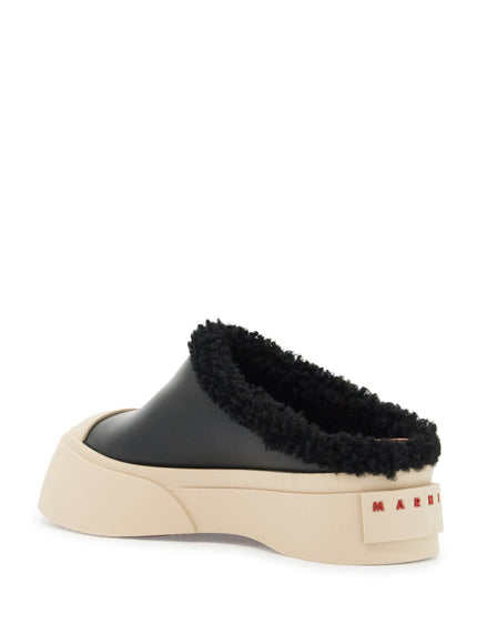 Marni pablo leather and shearling clog