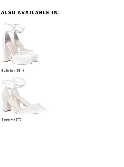Bella Belle Sabrina Pearl Platform Ivory Bridal Block Heels