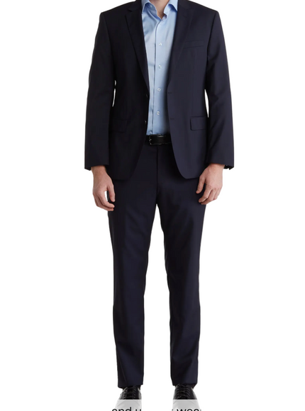 BOSS Huge Genius Dark Blue Two-Button Notch Lapel Wool Suit