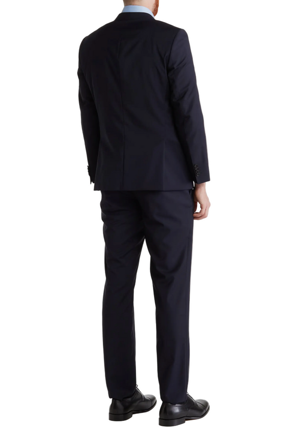 BOSS Huge Genius Dark Blue Two-Button Notch Lapel Wool Suit