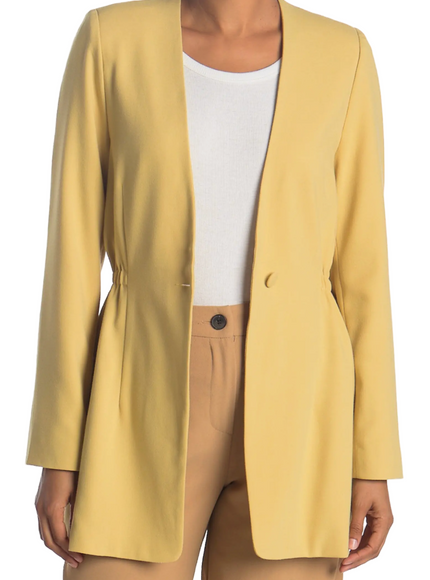 Rodebjer Crepe Single-Breasted Lined V-Neck Blazer