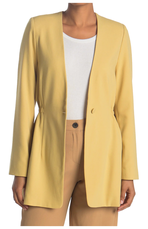 Rodebjer Crepe Single-Breasted Lined V-Neck Blazer