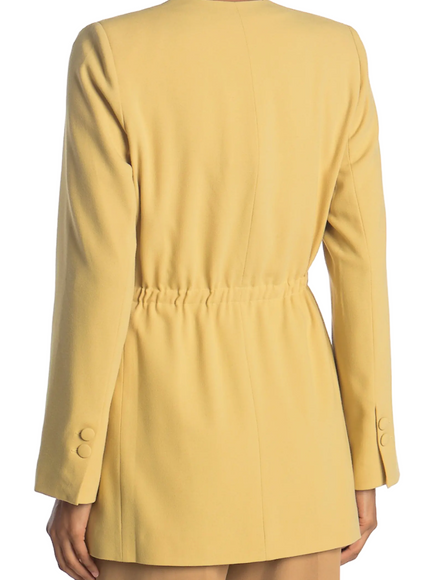 Rodebjer Crepe Single-Breasted Lined V-Neck Blazer
