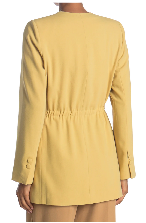Rodebjer Crepe Single-Breasted Lined V-Neck Blazer