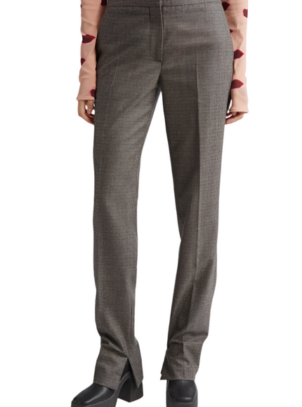 Stella McCartney Slim Fit Check Split Hem Wool Pants
