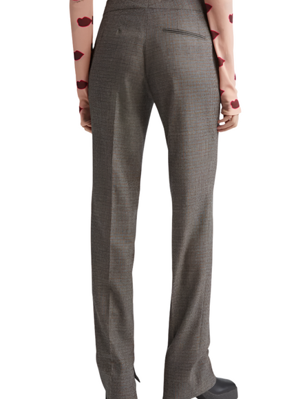 Stella McCartney Slim Fit Check Split Hem Wool Pants