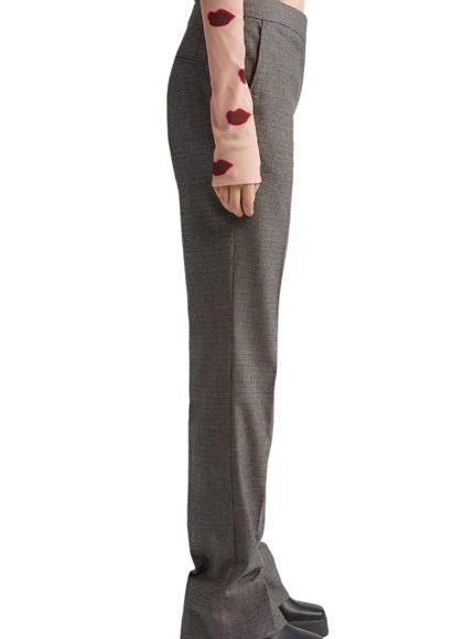 Stella McCartney Slim Fit Check Split Hem Wool Pants