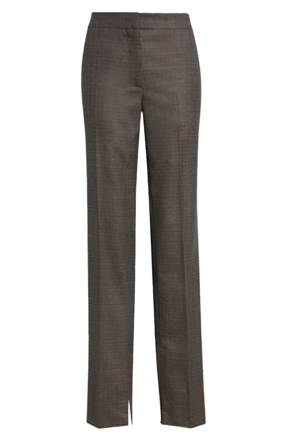 Stella McCartney Slim Fit Check Split Hem Wool Pants