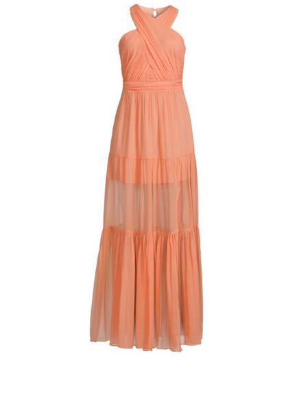 Veronica Beard Florencia Coral Silk dress