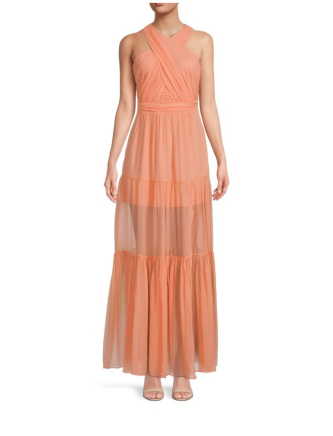 Veronica Beard Florencia Coral Silk dress