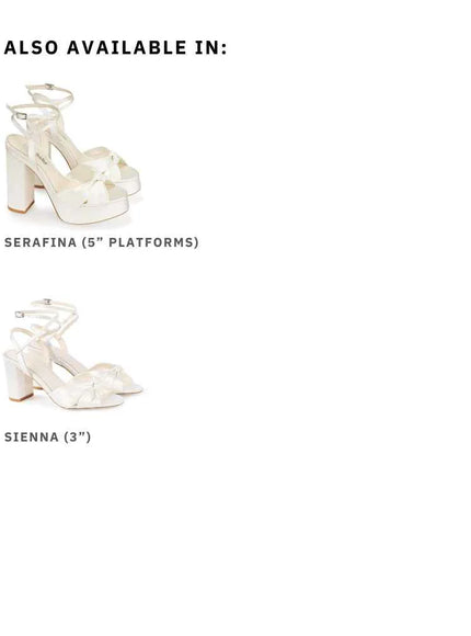 Bella Belle Sienna Silk Knotted Bow Block Heel Sandals