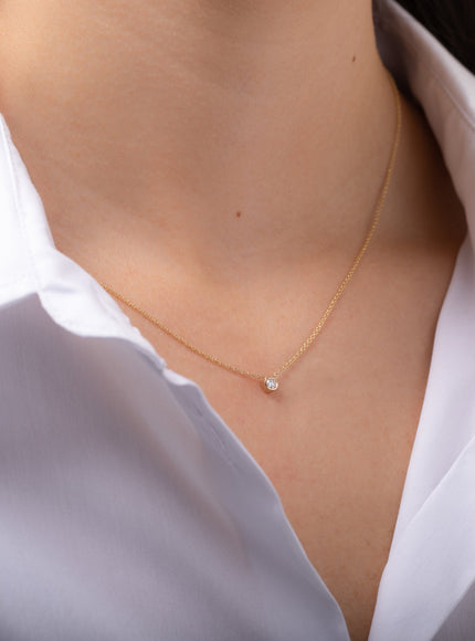 Zoe Lev Small Bezel Diamond Necklace
