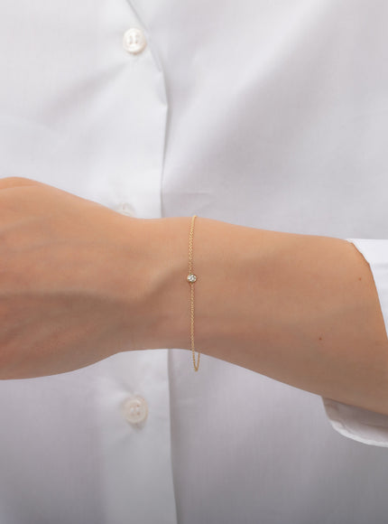 Zoe Lev Small Bezel Diamond Bracelet