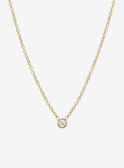 Zoe Lev Small Bezel Diamond Necklace