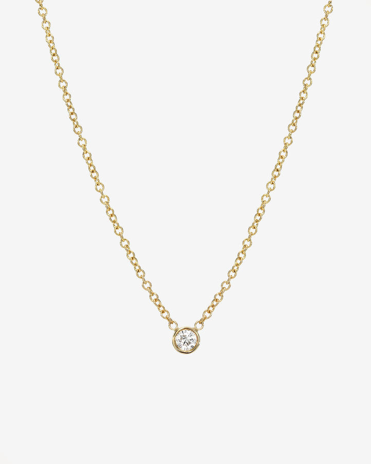 Zoe Lev Small Bezel Diamond Necklace