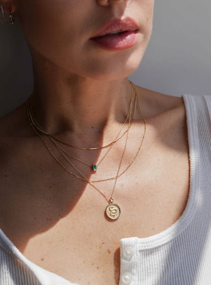 Zoe Lev Emerald Cut Emerald Necklace