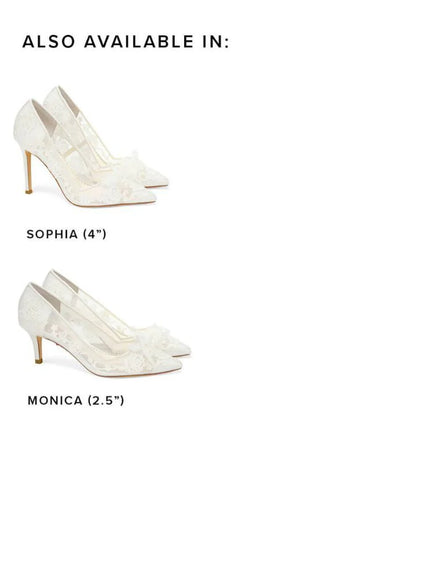 Bella Belle Monica Floral Lace Bridal Heel Ivory