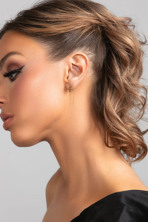Sophia Bar and Chain Drop Earrings