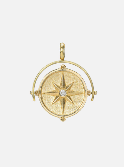 Zoe Lev Spinner Compass Medallion Pendant