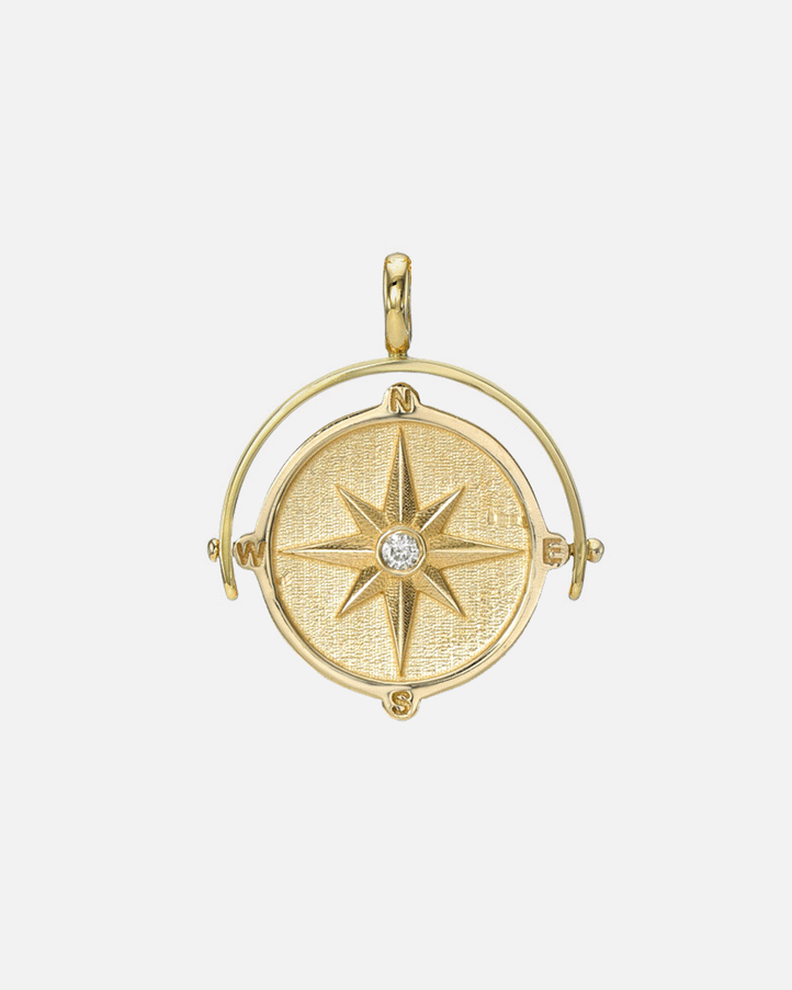 Zoe Lev Spinner Compass Medallion Pendant