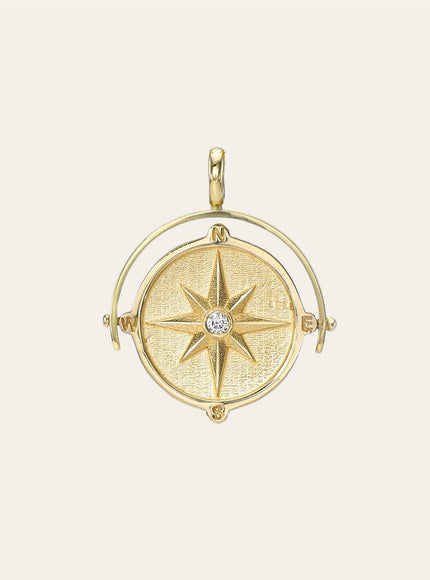 Zoe Lev Spinner Compass Medallion Pendant
