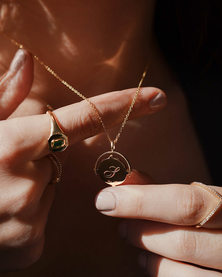 Zoe Lev Spinner Compass Medallion Pendant