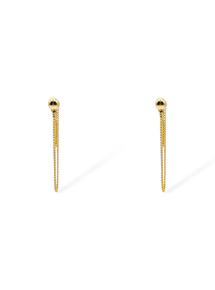 Stevie Ball Post Double Chain Drop Earrings