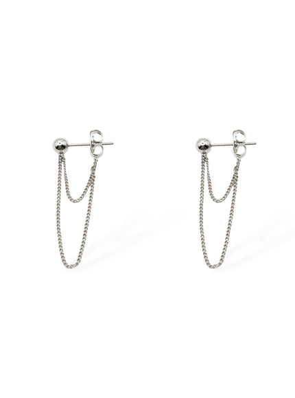 Stevie Ball Post Double Chain Drop Earrings
