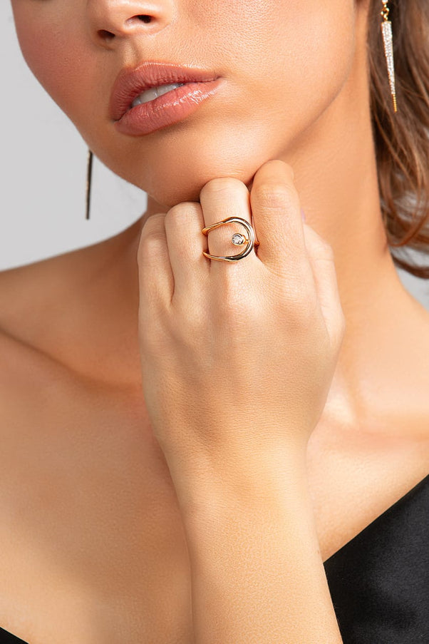 Stellar Wrap Ring with CZ Crystal