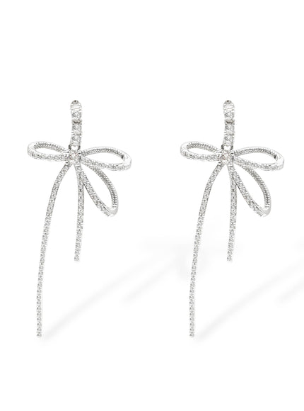 Summer Pavé CZ Crystal Bow Drop Earrings