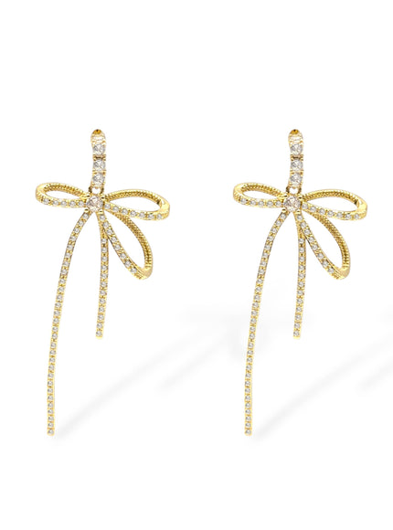 Summer Pavé CZ Crystal Bow Drop Earrings