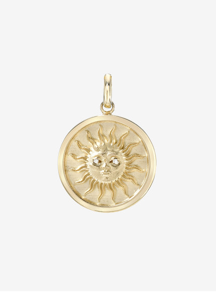 Zoe Lev 14K Gold Diamond Sun Medallion Pendant