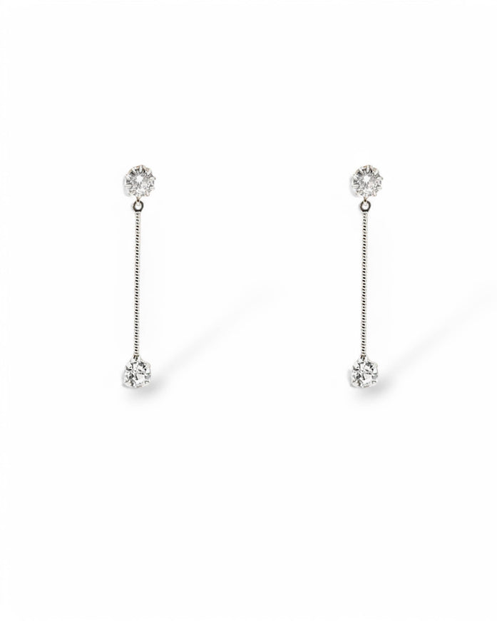 Sylvia Crystal Bar Drop Earrings
