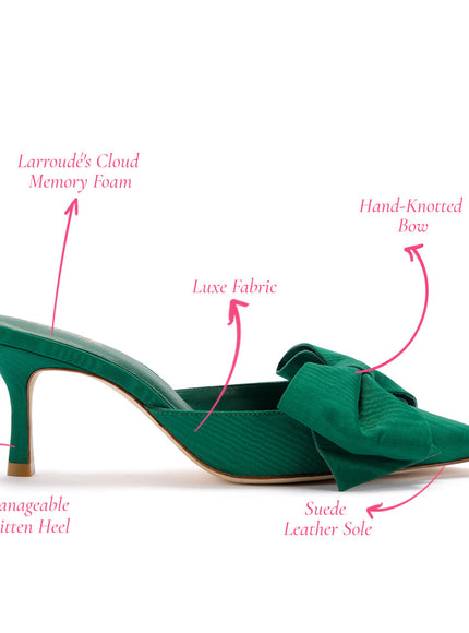 Larroude Mini Elle Pump In Emerald Fabric