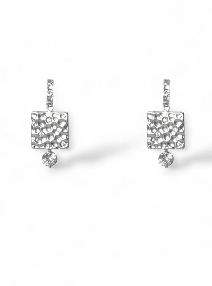 Tatiana Hammered Crystal Drop Earrings