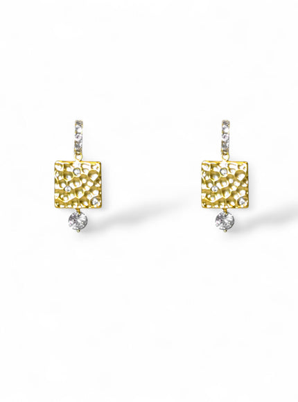 Tatiana Hammered Crystal Drop Earrings