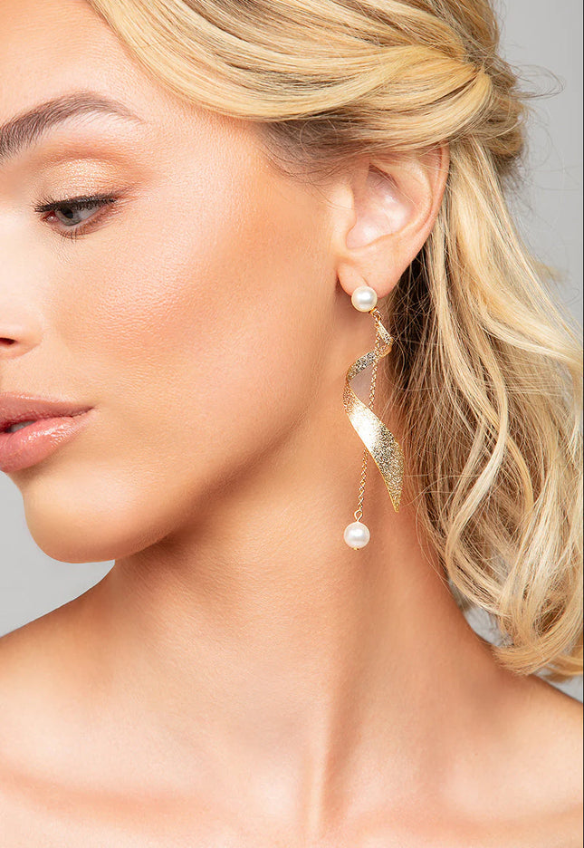 Ariel Taub Taylor Twist Pearl Drop Earrings