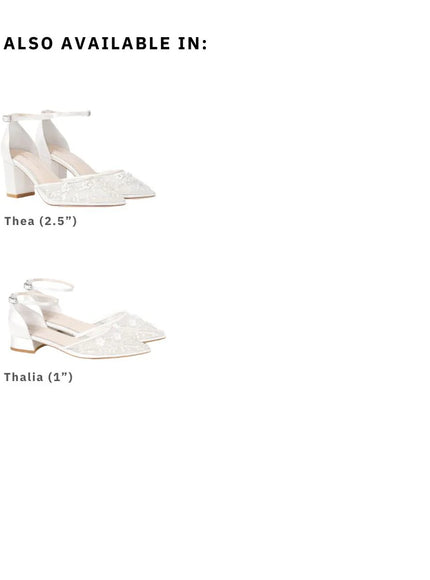 Bella Belle Thalia Floral Embroidered Ivory Wedding Flats