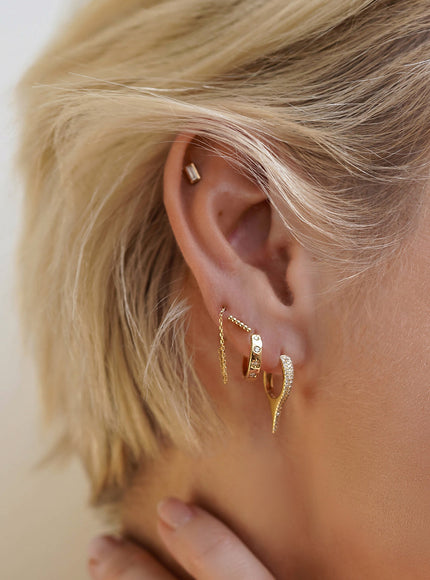 Zoe Lev 14K Gold Cable Link Threader Earrings